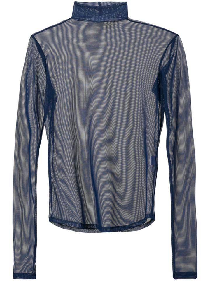 Nomia Sheer Funnel Neck Top - Blue