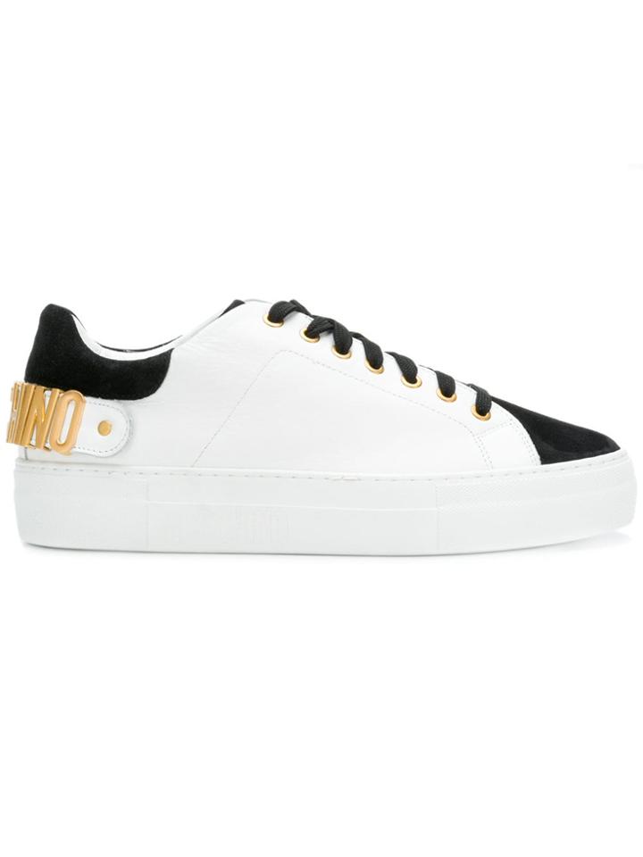 Moschino Logo Plaque Sneakers - White