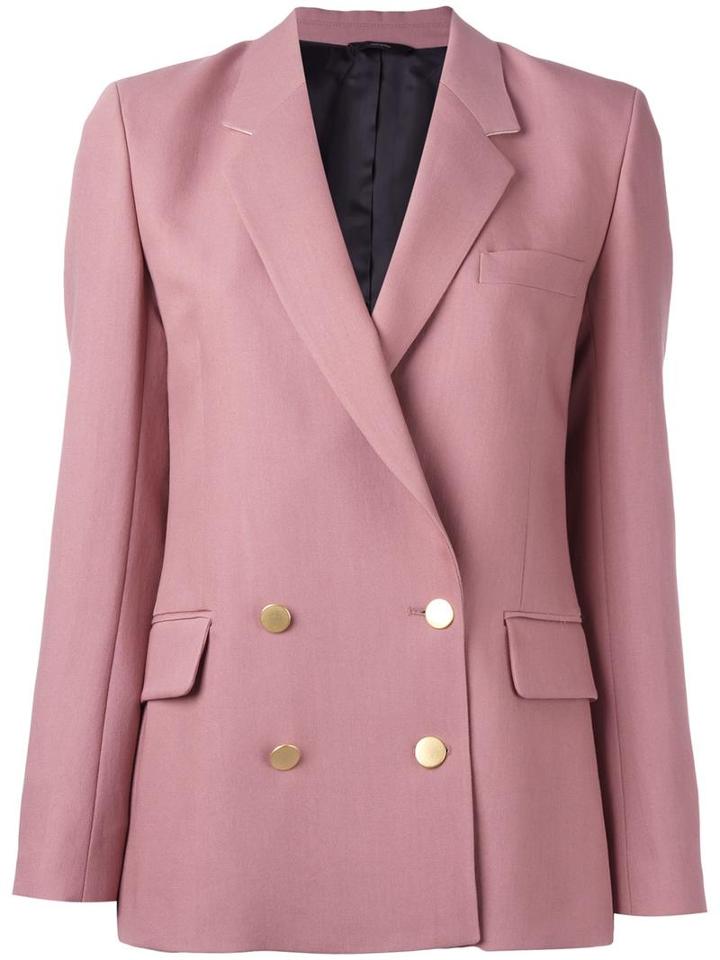 Paul Smith Double Breasted Blazer, Women's, Size: 48, Pink/purple, Wool/silk/acetate/viscose