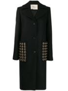 Mulberry Rounded Stud Embellished Coat - Black