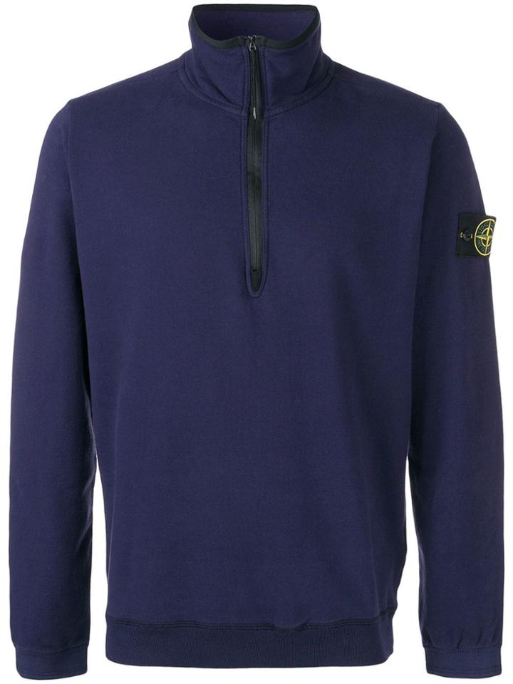 Stone Island Half Zip Sweatshirt - Blue