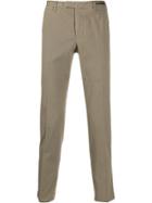 Pt01 Cropped Textured Trousers - Neutrals