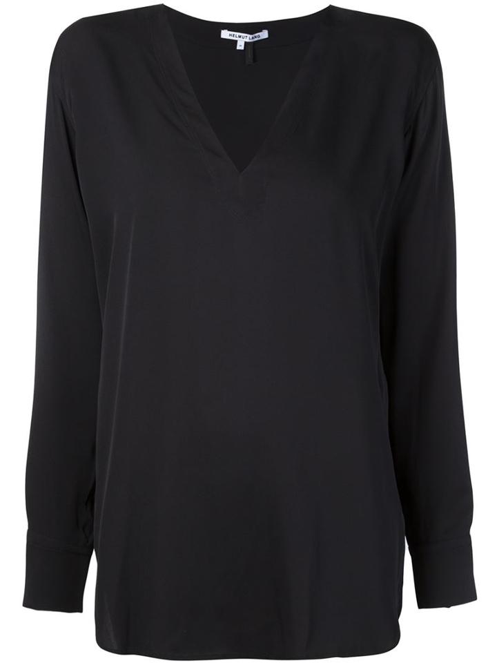 Helmut Lang V-neck Blouse, Women's, Size: Xs, Black, Silk/spandex/elastane