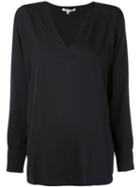 Helmut Lang V-neck Blouse, Women's, Size: Xs, Black, Silk/spandex/elastane