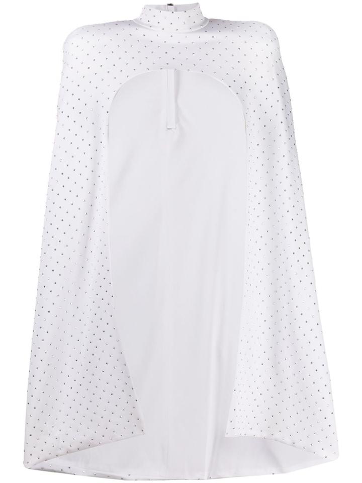 Balmain Crystal Stud Detail Cape - White