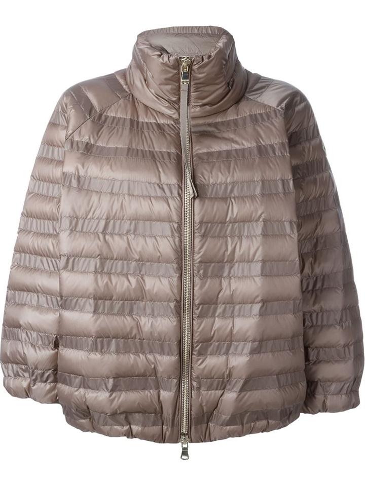 Moncler Cropped Puffer Jacket, Women's, Size: 1, Grey, Polyamide/feather Down