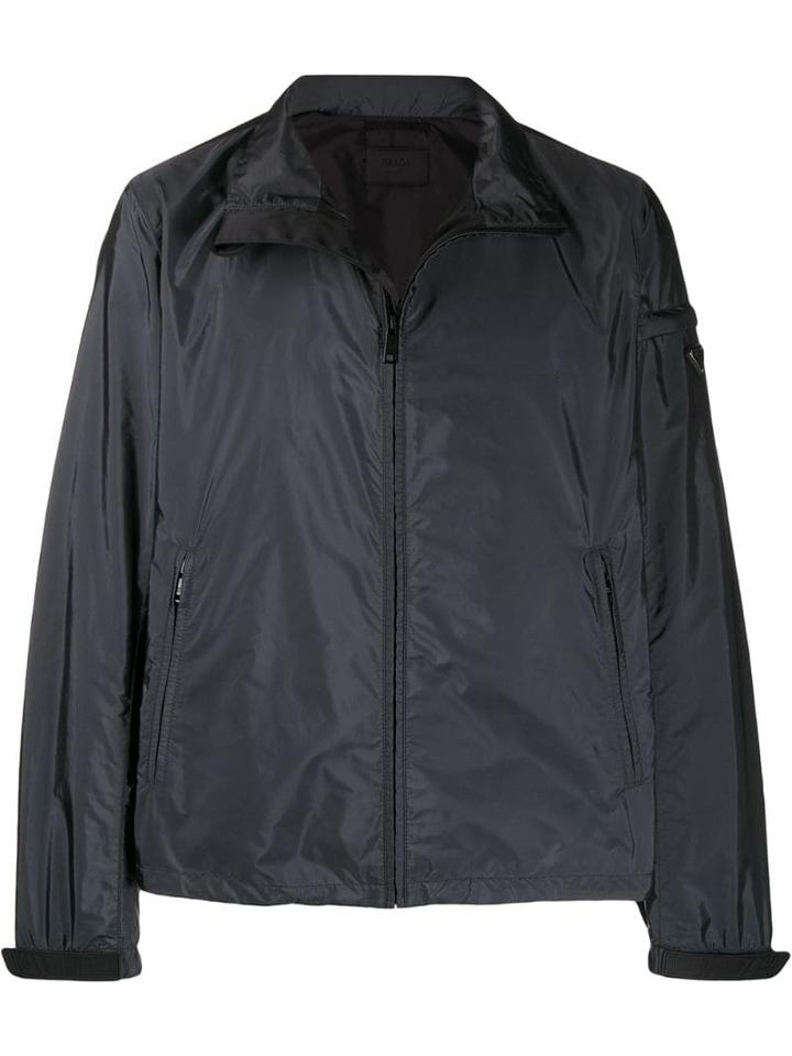 Prada Logo Plaque Lightweight Jackect - Grey