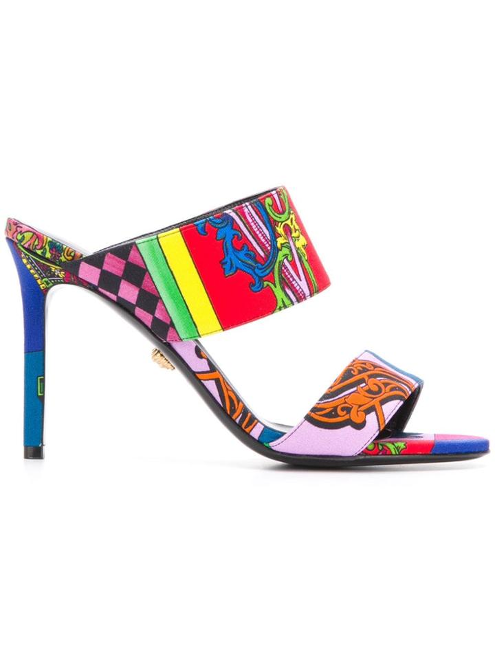 Versace Baroque Print Sandals - Pink