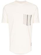 Prévu Formentera Striped Pocket T-shirt - White