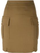 Pierre Balmain Pencil Short Skirt, Women's, Size: 36, Nude/neutrals, Cotton/spandex/elastane/tencel