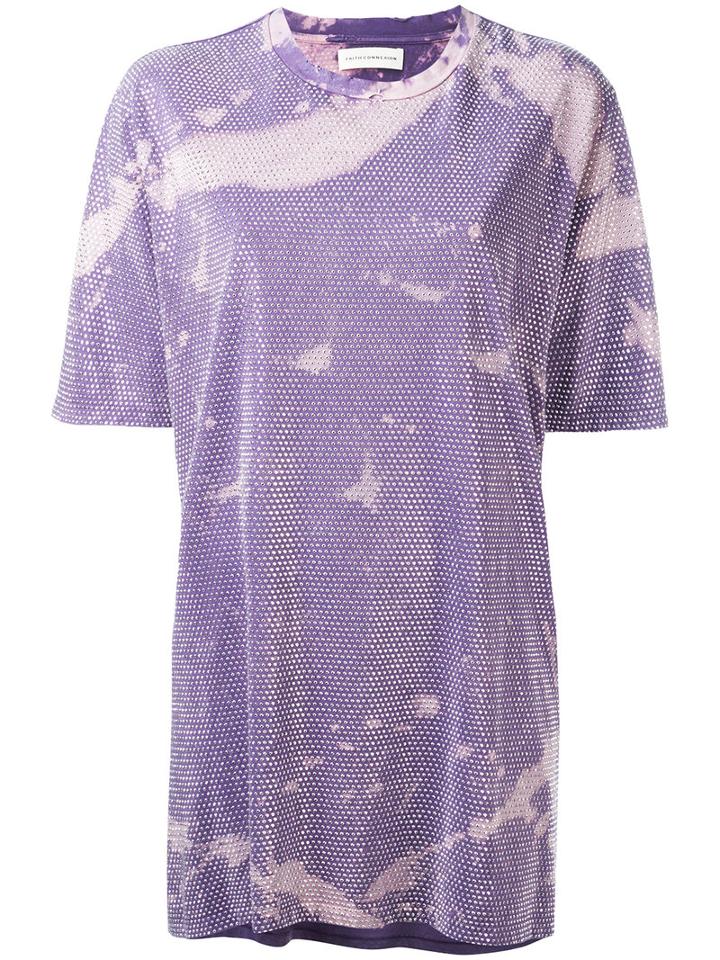 Faith Connexion Embellished Oversized T-shirt, Women's, Size: Xs, Pink/purple, Cotton/aluminium