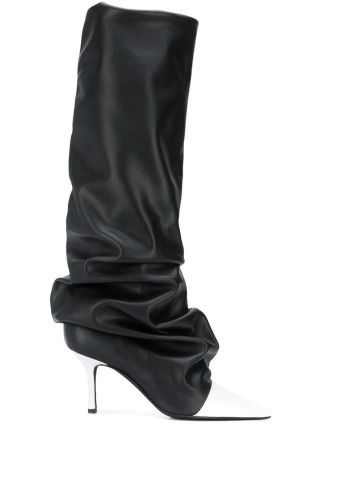Marc Ellis Draped Mid-calf Length Boots - Black