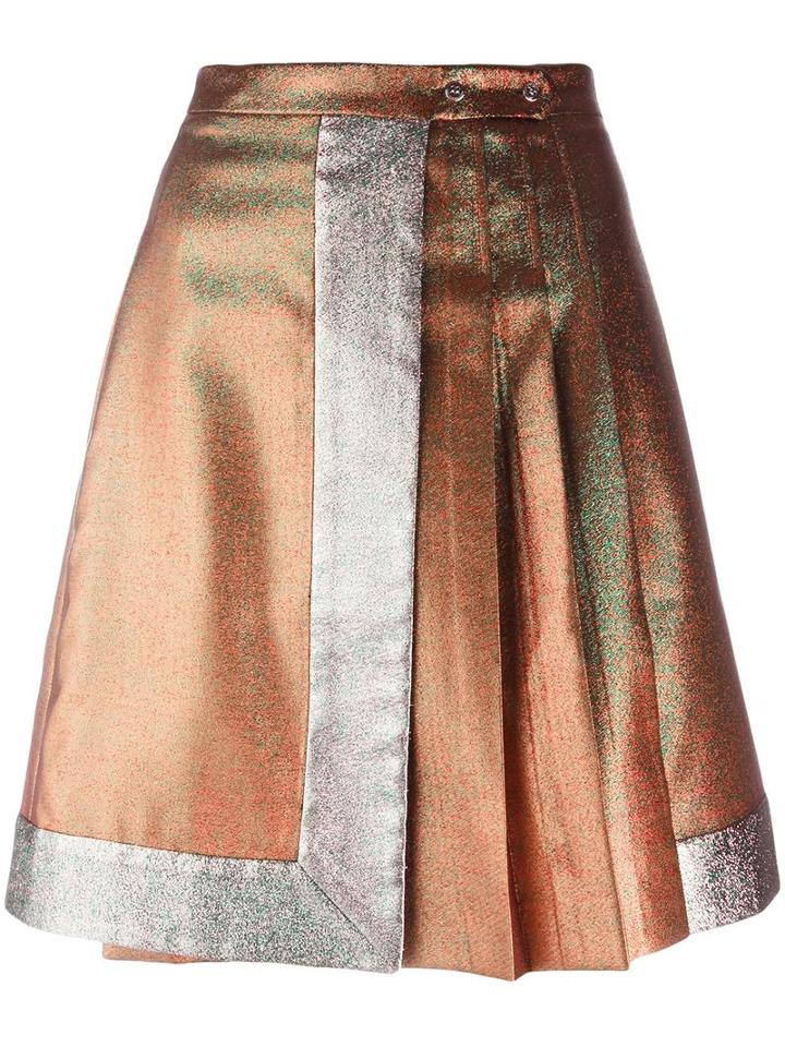 Marco De Vincenzo Pleated Front Skirt, Women's, Size: 42, Grey, Polyester/polyamide/acetate/viscose