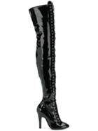Moschino Lace-up Thigh High Boots - Black