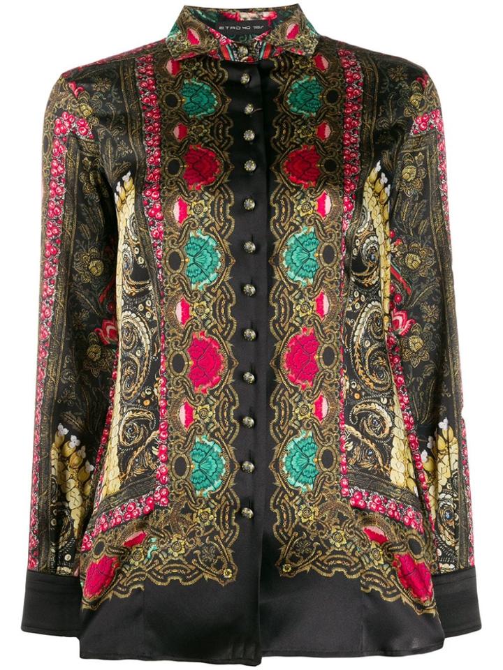 Etro Ethnic Print Shirt - Black