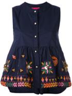 Amuse - Muguet Buttoned Blouse - Women - Cotton/polyester - S, Blue, Cotton/polyester