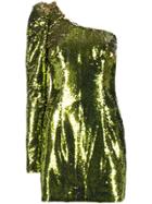 Amen Sequined One-shoulder Mini Dress - Gold