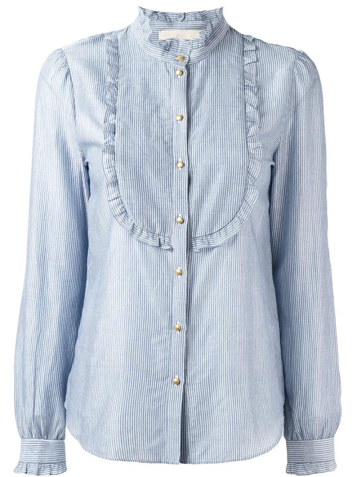 Vanessa Bruno Striped Bib Shirt, Women's, Size: 36, Blue, Cotton/lyocell