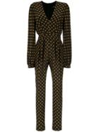 Andrea Marques Printed Puff Sleeves Jumpsuit - Black