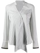 Brunello Cucinelli Striped Blouse - Grey