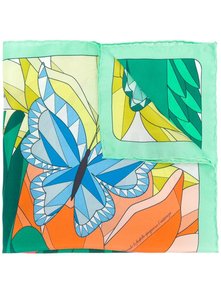 Cha Val Milano Geometric Print Scarf - Green