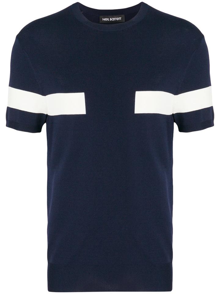 Neil Barrett Contrast Panelled T-shirt - Blue