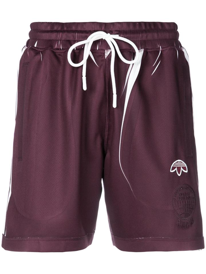 Adidas Originals By Alexander Wang Manufacturing Print Shorts - Red