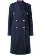 The Gigi - Double-breasted Coat - Women - Cotton/acetate/viscose/metal - 46, Blue, Cotton/acetate/viscose/metal