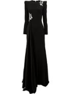 Alex Perry Long Embellished Gown - Black