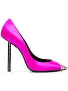 Saint Laurent Pink Tower 110 Satin Crystal Pumps