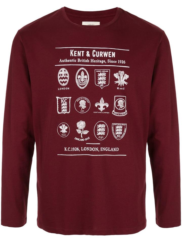 Kent & Curwen Long Sleeved Cotton T-shirt - Red