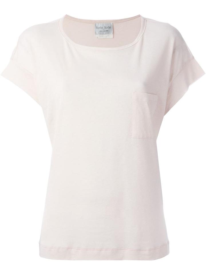 Forte Forte Chest Pocket T-shirt, Women's, Size: I, Pink/purple, Cotton/linen/flax