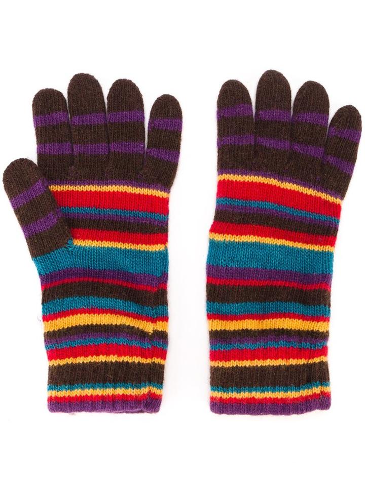 Paul Smith Striped Gloves, Men's, Nylon/viscose/cashmere/wool