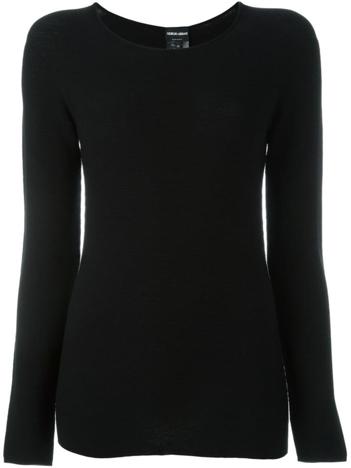 Giorgio Armani Fitted Jumper, Women's, Size: 44, Black, Polyester/viscose