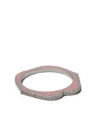 Raphaele Canot 18kt White Gold Omg Enamel And Diamond Ring - Blush