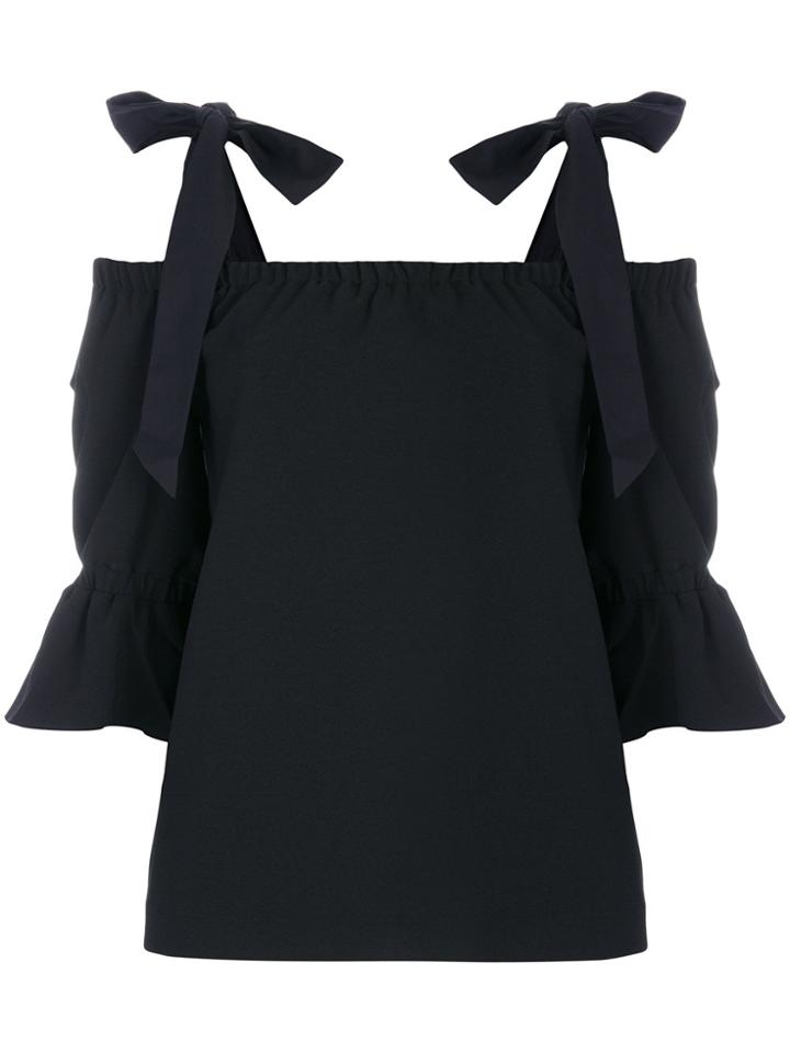 Ganni Shoulder Strap Blouse - Black