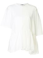 Jil Sander Asymmetric Ruffle T-shirt - White