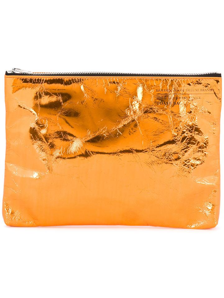 Golden Goose Deluxe Brand Toast Clutch, Women's, Yellow/orange, Lamb Skin