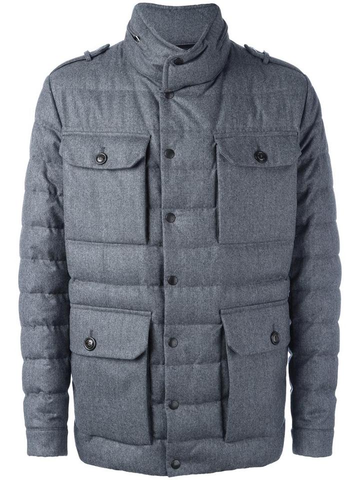 Moncler 'ambere' Padded Jacket, Men's, Size: 3, Grey, Wool/polyamide/feather Down