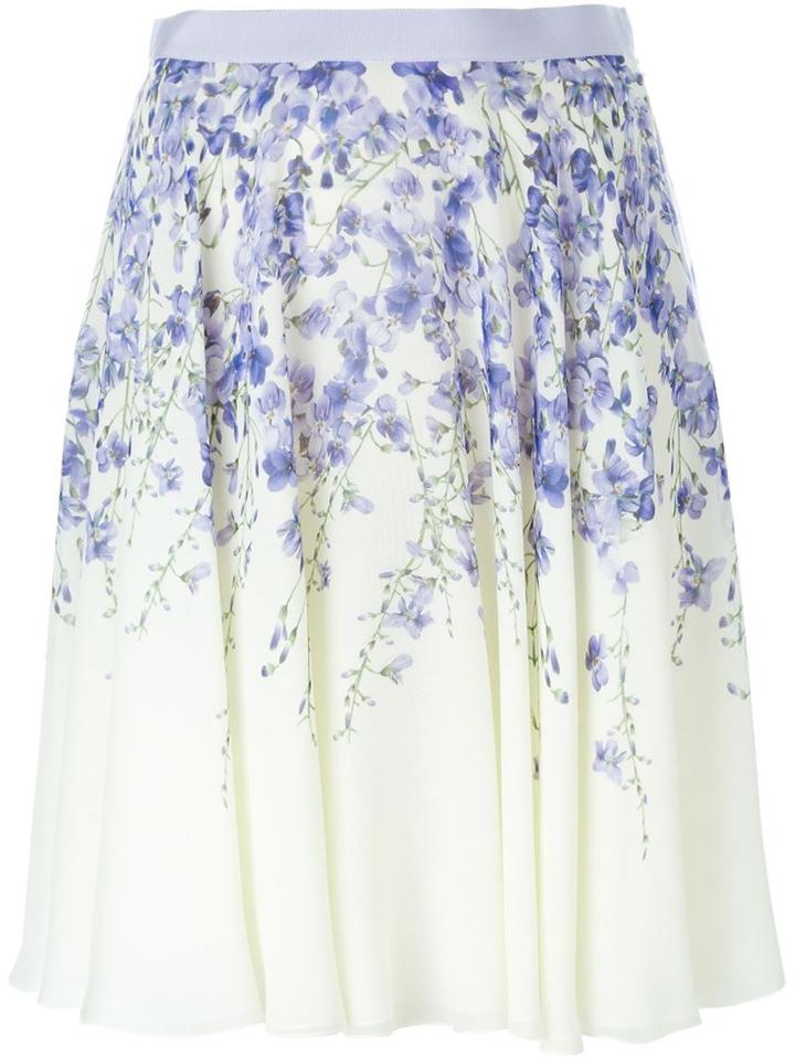 Giambattista Valli Orchid Print Skirt
