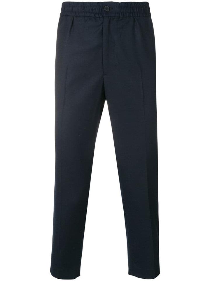 Ami Paris Cropped Fit Trousers - Blue