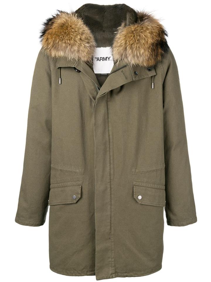 Yves Salomon Army Army Parka Coat - Green