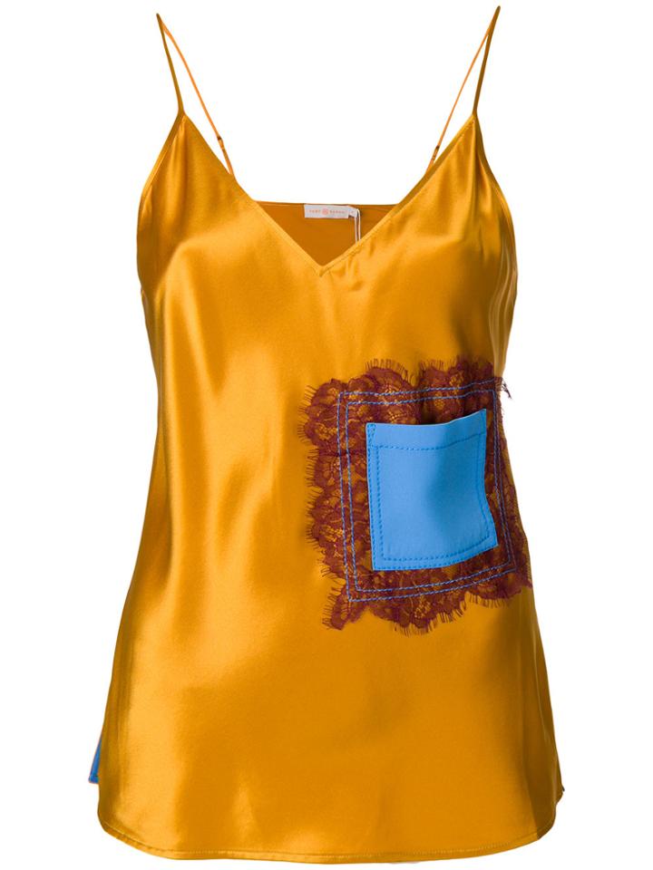 Tory Burch Claire Contrast Patch Top - Metallic