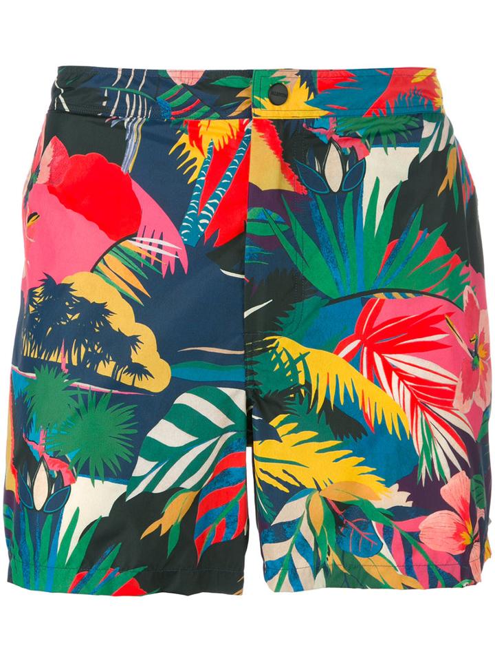 Valentino Tropical Dream Print Swim Shorts, Men's, Size: 50, Polyamide/polyester