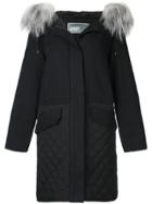 Army Yves Salomon Quilted Hooded Parka - Black