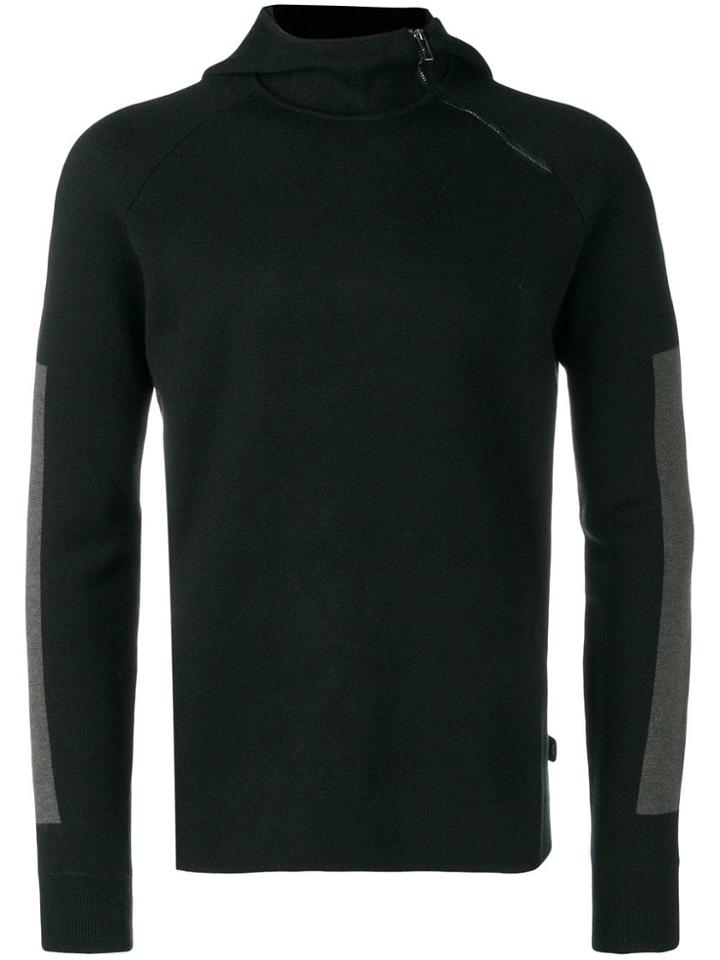 Emporio Armani Panneled Hooded Sweatshirt - Black