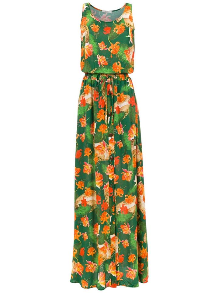 Isolda Rebeca Long Dress - Green
