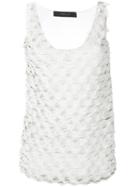Federica Tosi - Textured Tank - Women - Silk/cotton - Xs, White, Silk/cotton