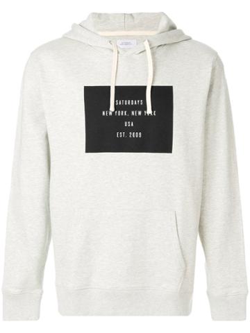 Saturdays Nyc Logo Patch Hoodie - Grey