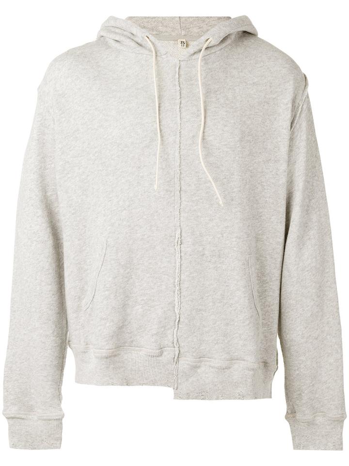 R13 - Deconstructed Hoodie - Men - Cotton - L, Grey, Cotton